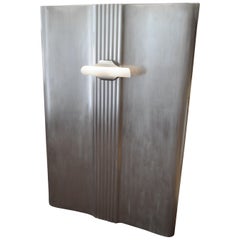 Headboard for Twin Single Bed, Industrial Wall Art: Deco Carrier Portal w/Light