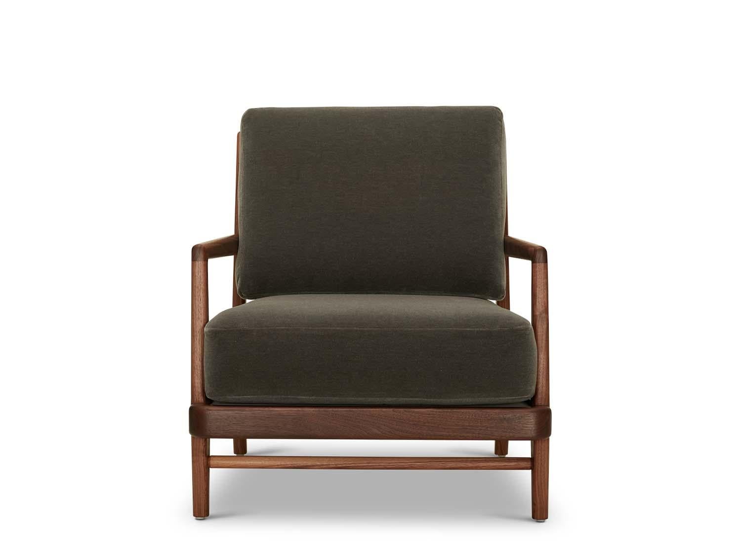 The Headlands lounge chair by Lawson-Fenning features a sculptural solid wood frame and upholstered cushions.

The Lawson-Fenning Collection is designed and handmade in Los Angeles, California. Reach out to discover what options are currently in