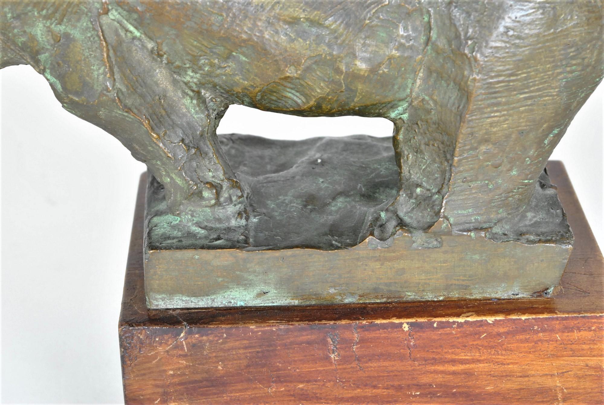 Kopfloses Tier, Bronzeskulptur, 50er/60er Jahre im Angebot 7