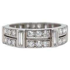 Art Deco Diamond Platinum Band Ring