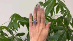 Headline Pomellato Italian 27.00 Carat Blue Chalcedony 18k Rose Gold Luna Ring