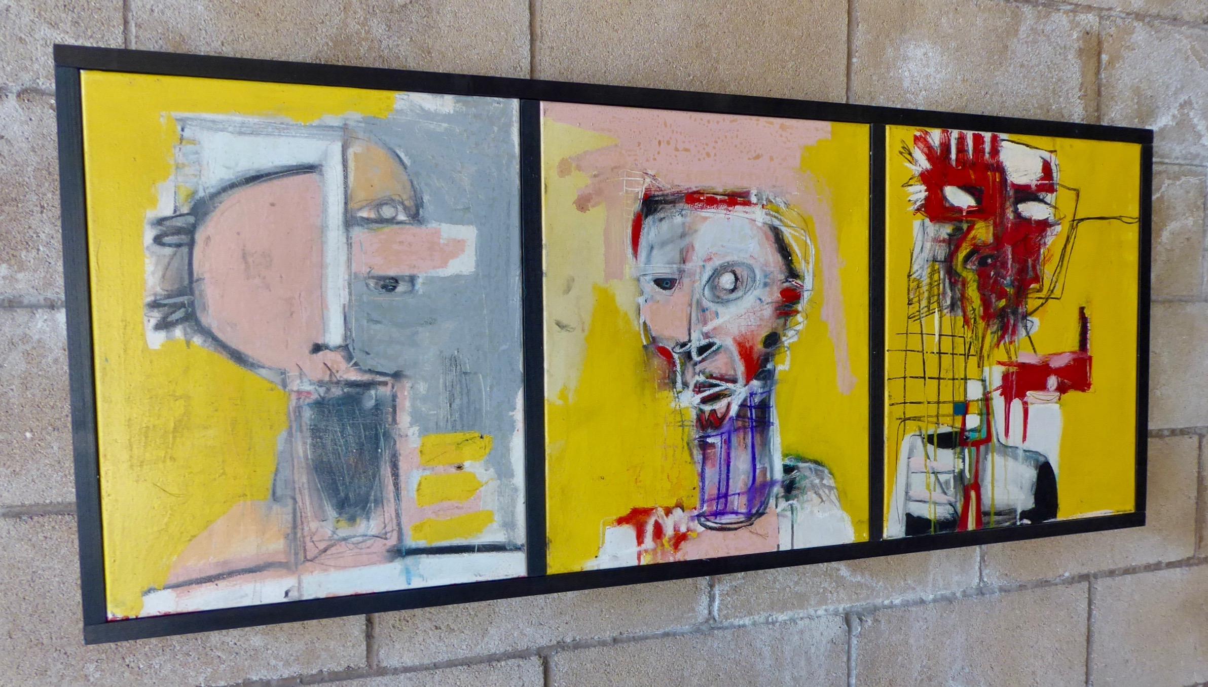Modern Heads 1, 2, 3, A Triptych Dated 2019 by Adam Henderson For Sale