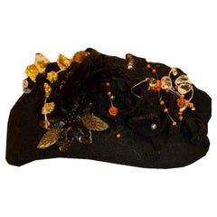 Headturning Embellished Black Hat