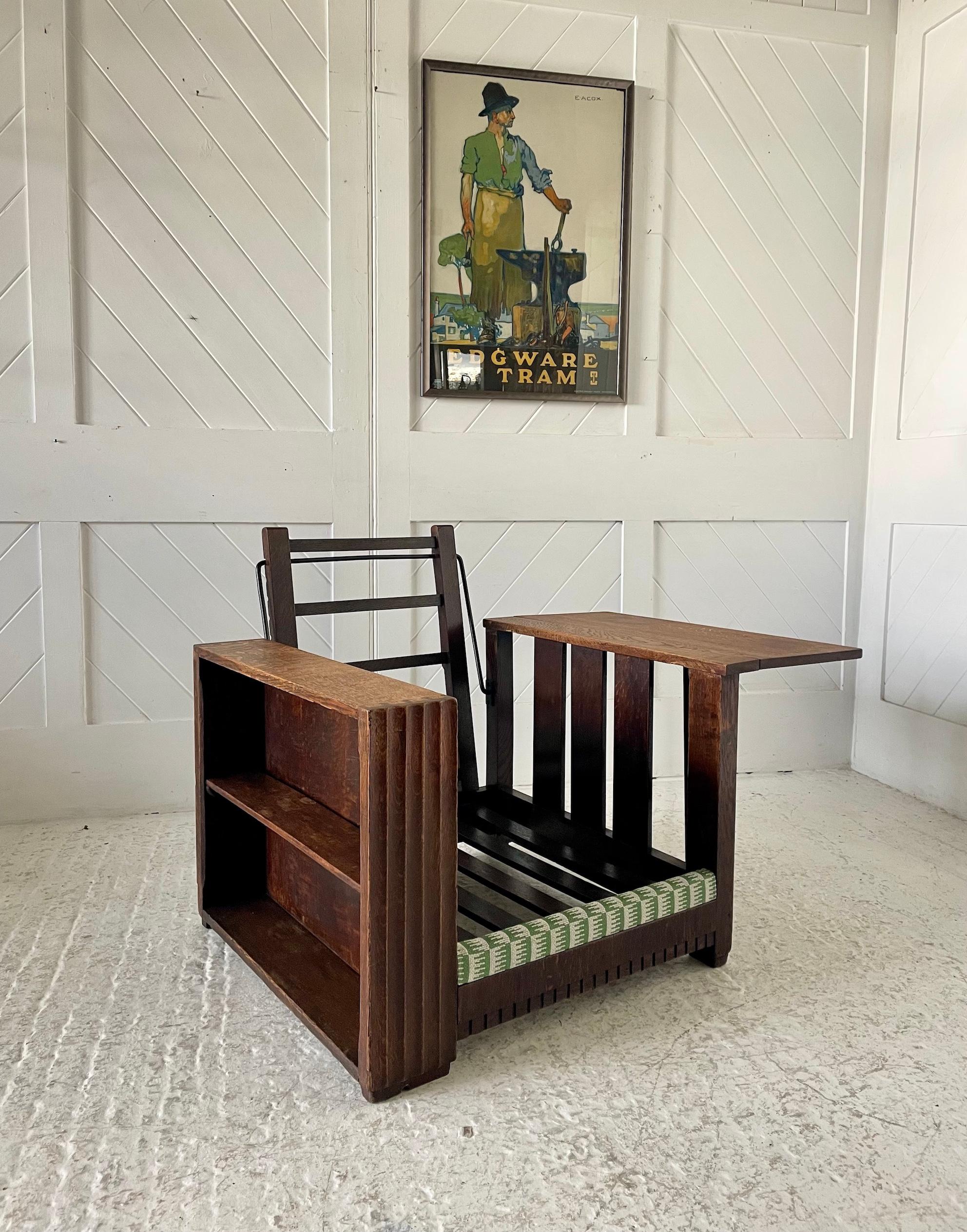 Chaise de bibliothèque en Oak Oak Heal & Son en vente 5