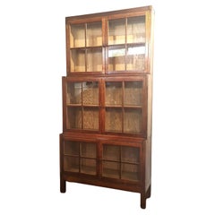 Heal & Son Tripple section glazed bookcase