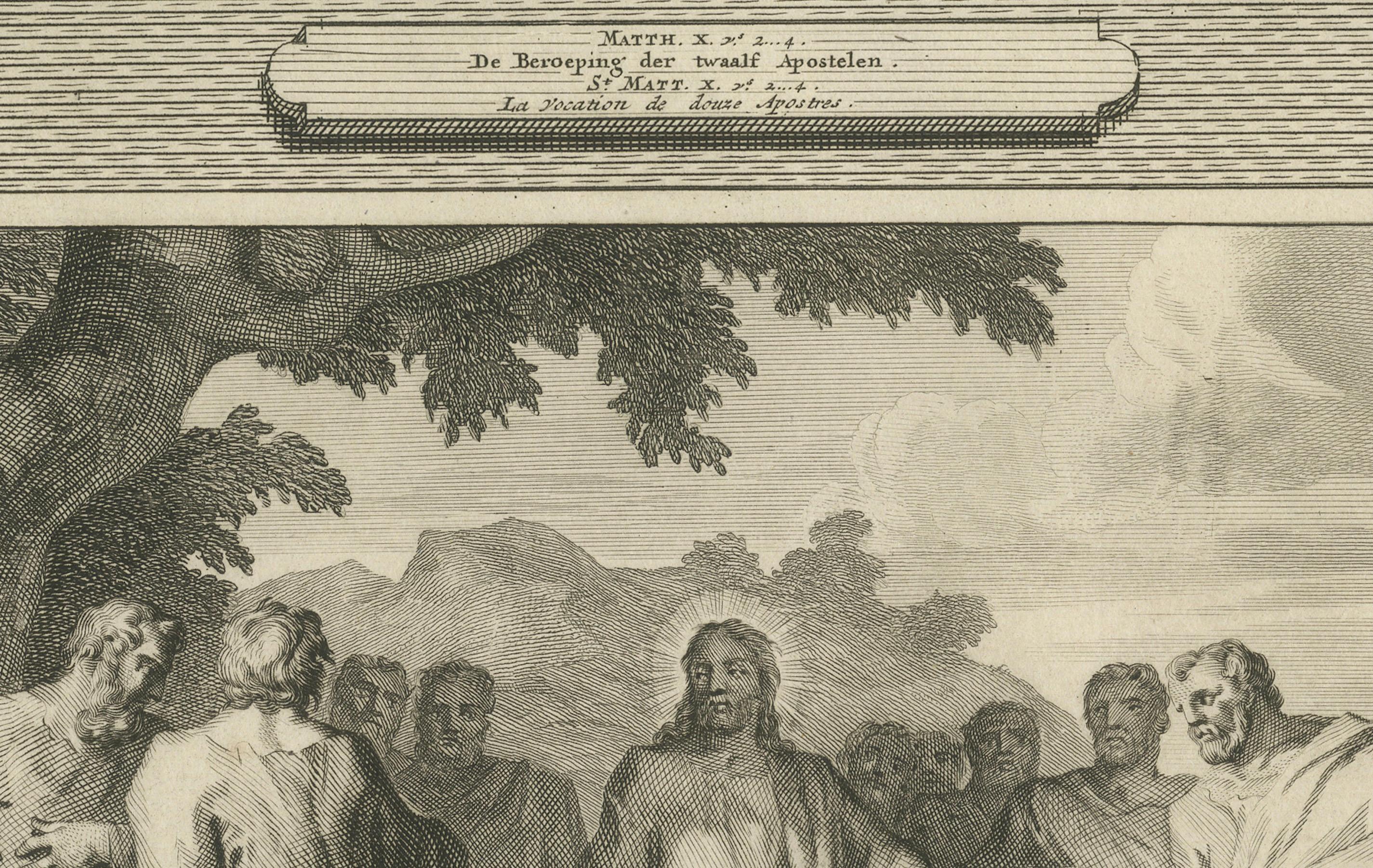 Gravé Guérison d'un possédé et appel des apôtres, Pieter Mortier, vers 1700 en vente