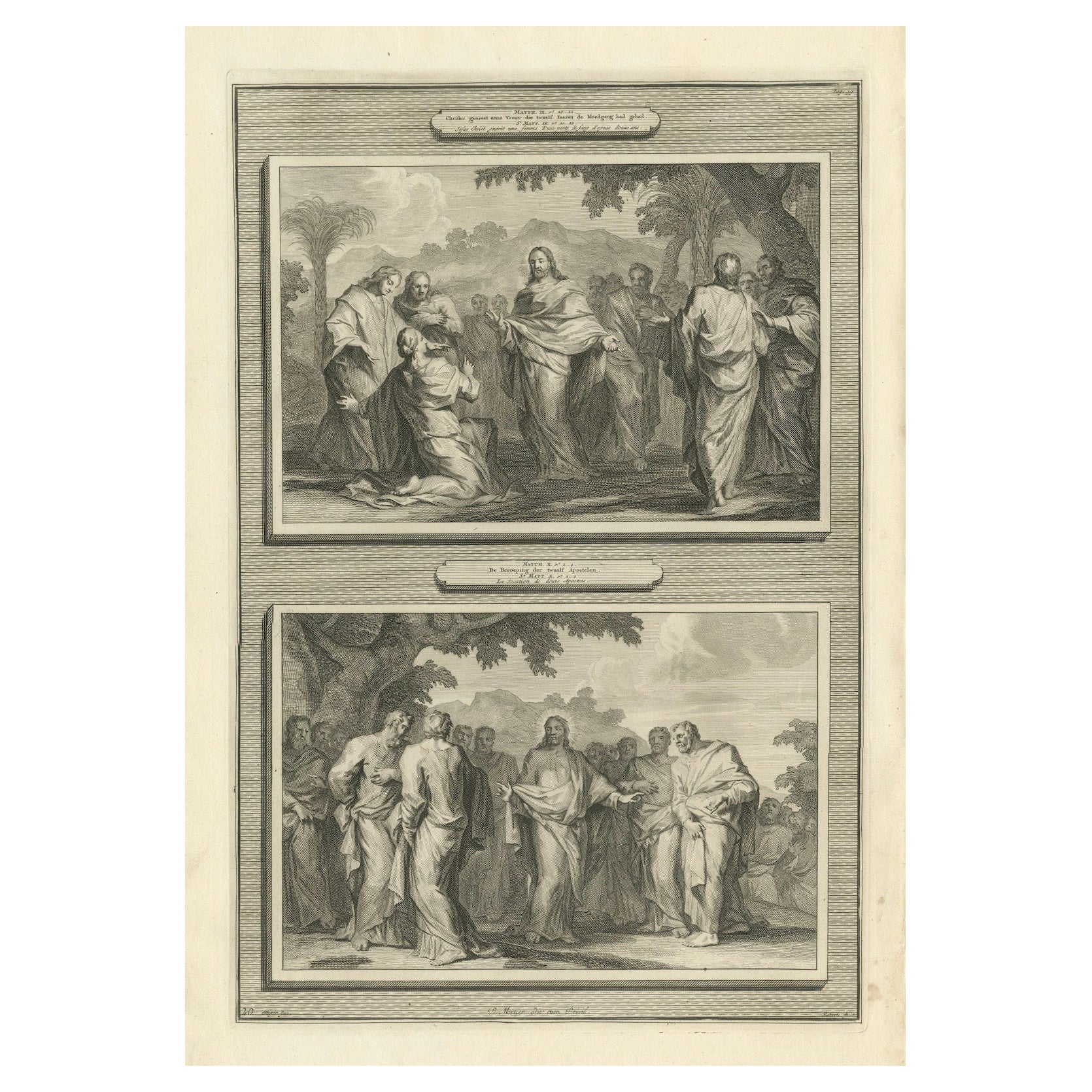 Healing of a Possessed Man & Calling of the Apostles, Pieter Mortier, ca. 1700