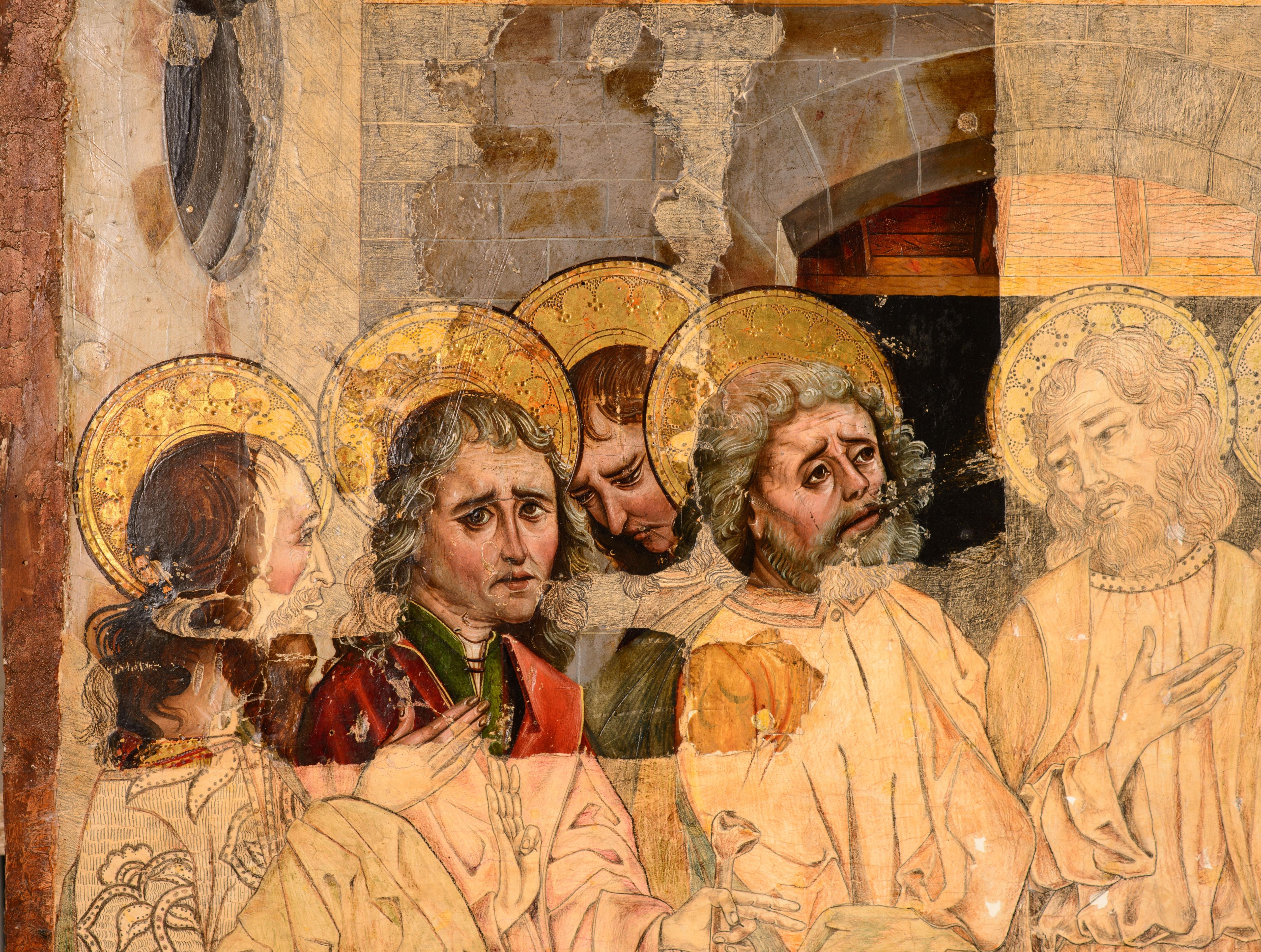 Espagnol Heal s'est fait soigner par un paralytique. Huile sur panneau. École castillane, XVIe siècle. en vente