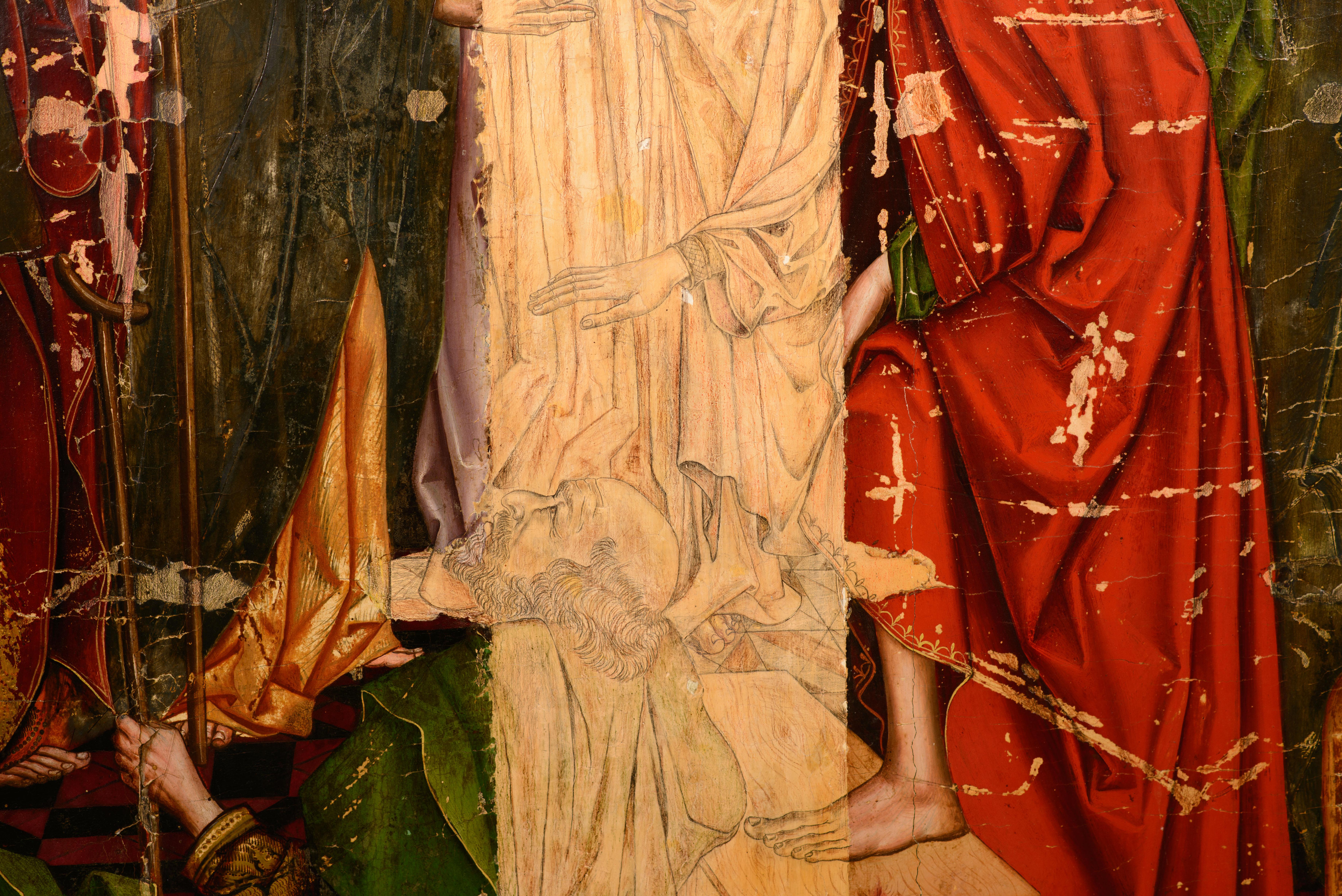 Autre Heal s'est fait soigner par un paralytique. Huile sur panneau. École castillane, XVIe siècle. en vente