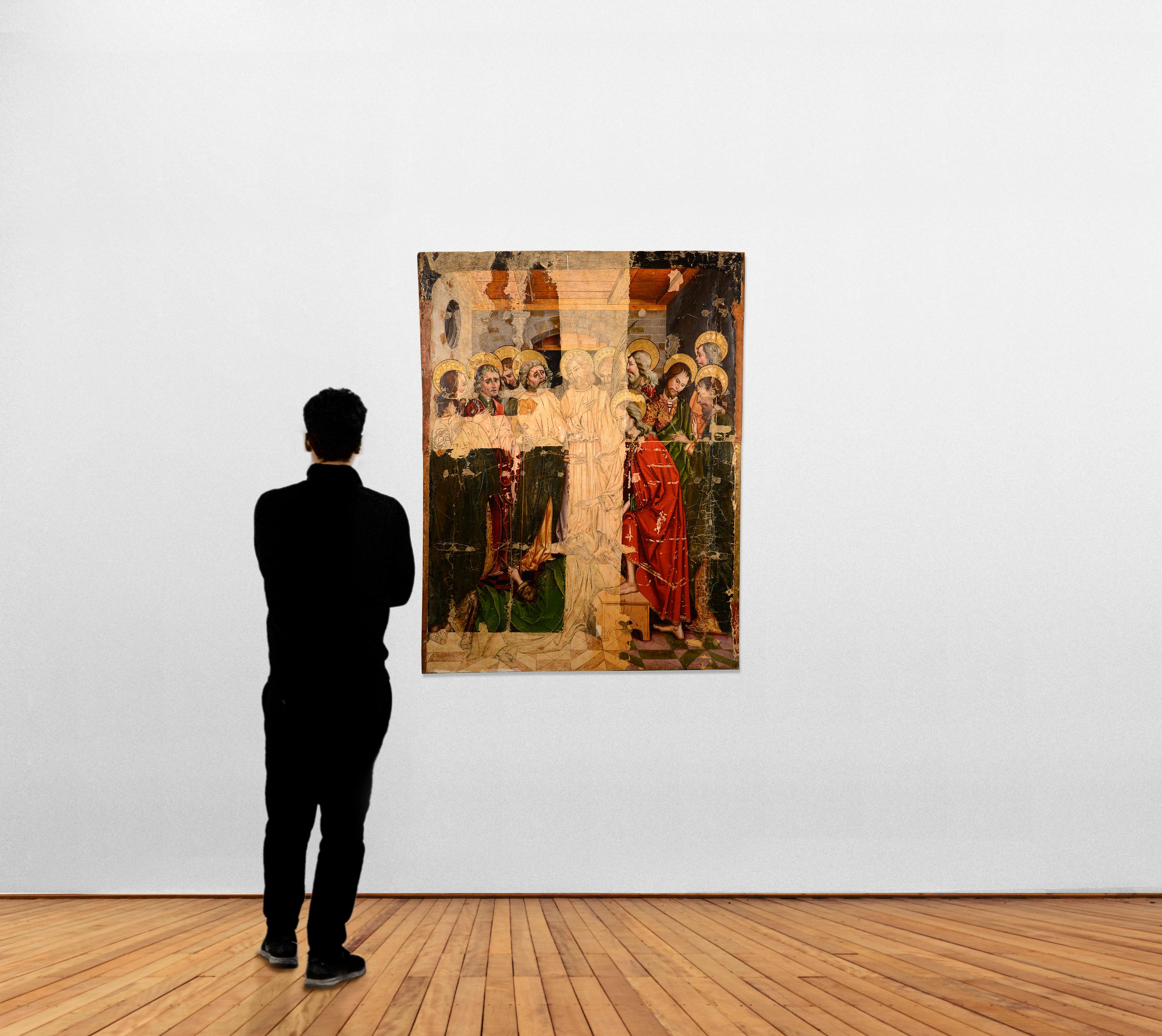 Heal s'est fait soigner par un paralytique. Huile sur panneau. École castillane, XVIe siècle. en vente 3