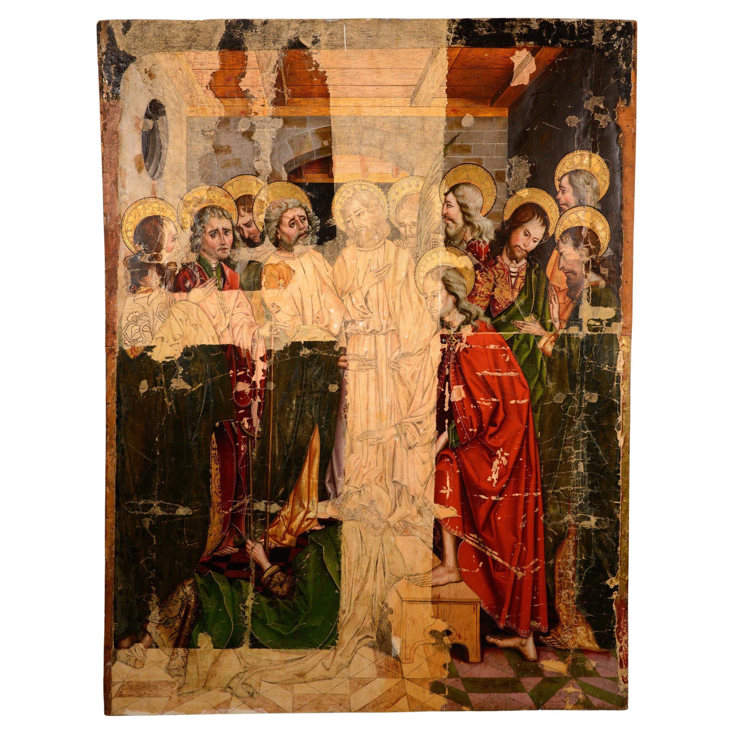 Healing of the Paralytic. Oil on panel. Castilian School, 16th century.