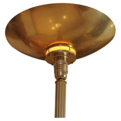 Heals 1920's Stunning Art Deco Statuesque Floor Lamp with Amber Glass Trim