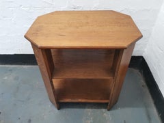 Heals, An English Arts & Crafts Oak Side Table with Three Tiers & Canted Corners