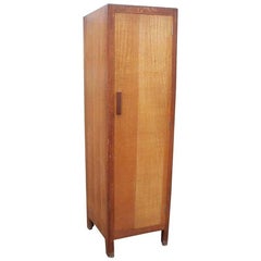 Heals and Son, an English 1930s Slim Single Oak Wardrobe or Kitchen Cupboard