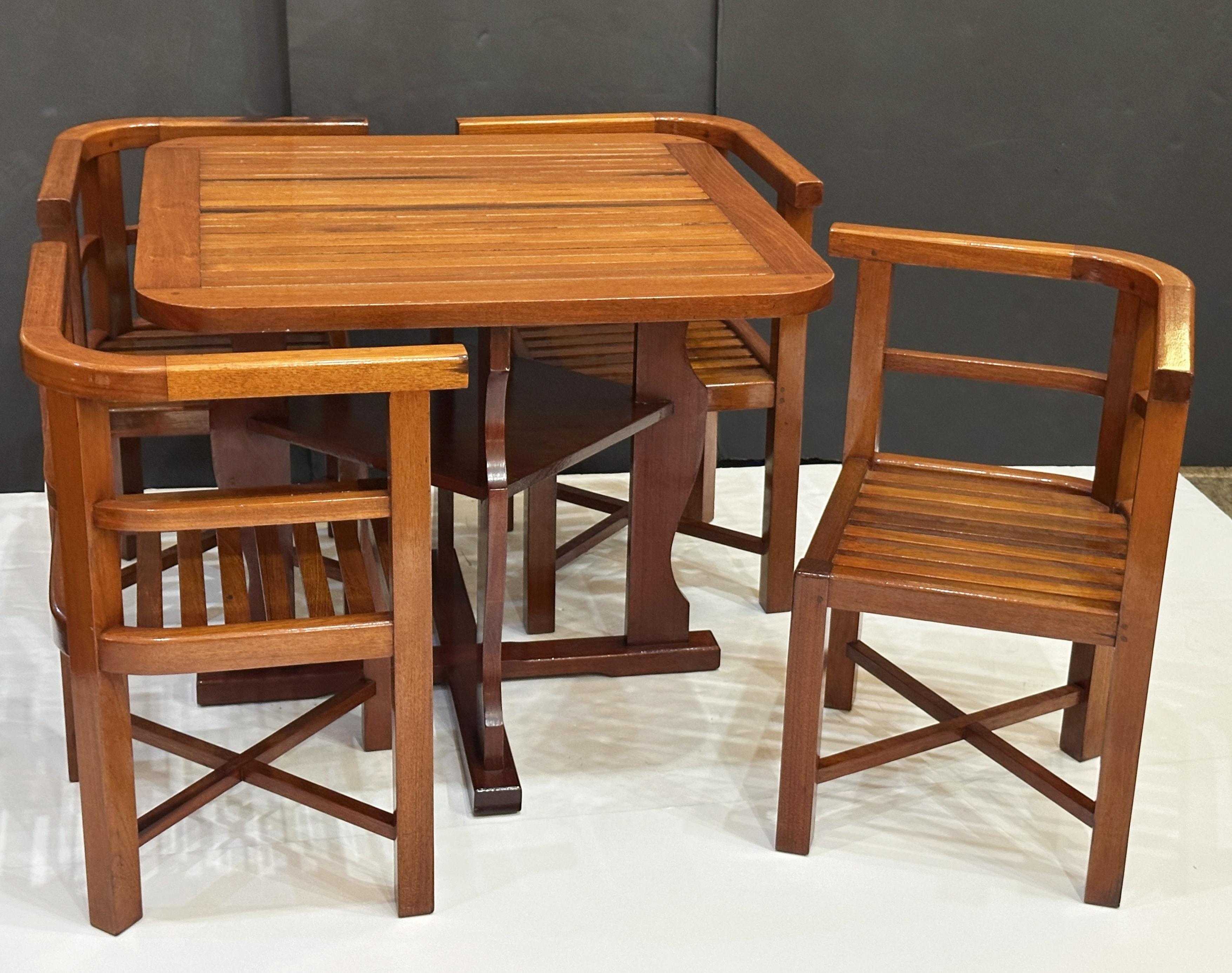 Arts and Crafts Heal's Card Table and Chairs Set from England, c.1930 For Sale
