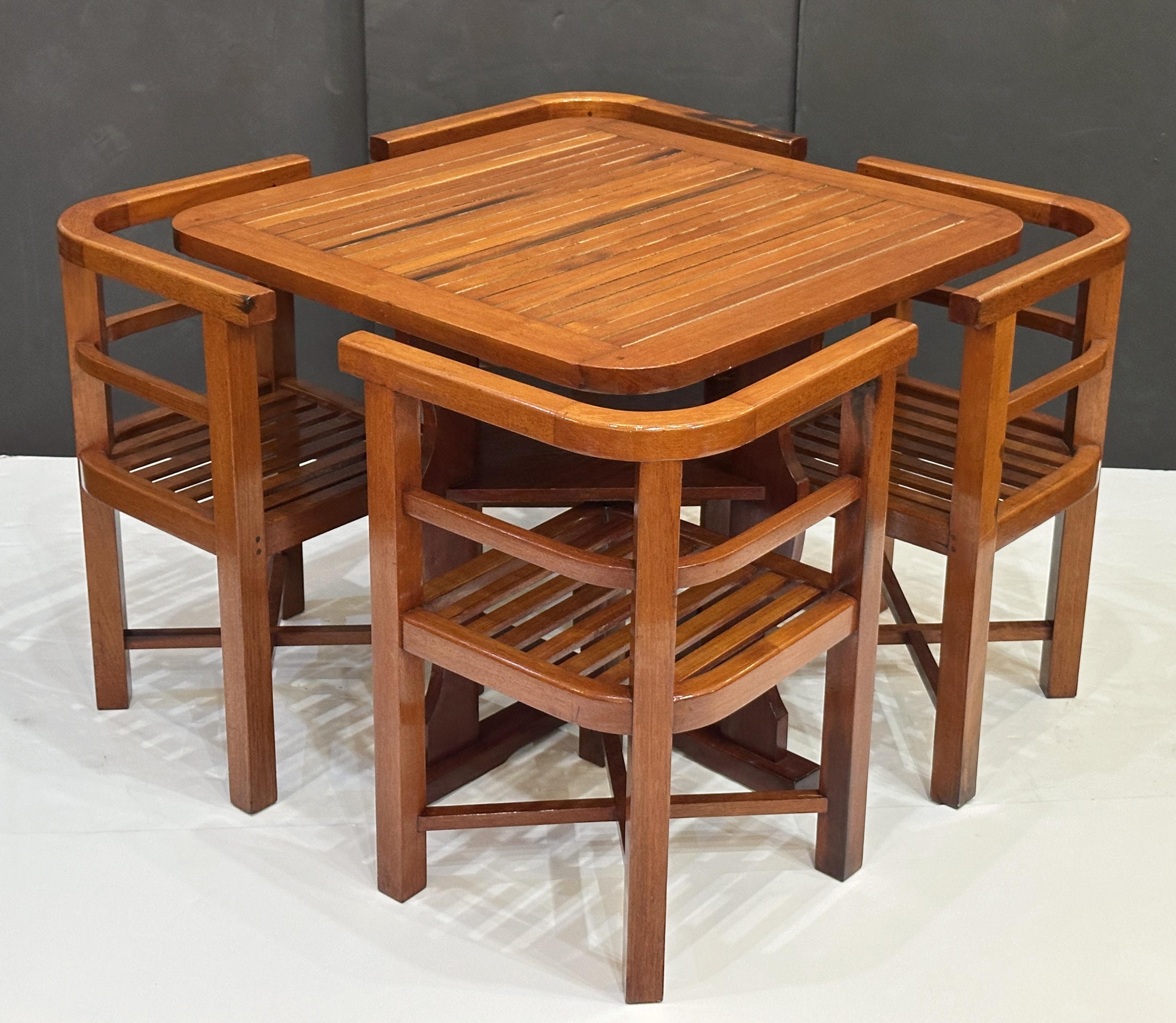 English Heal's Card Table and Chairs Set from England, c.1930 For Sale