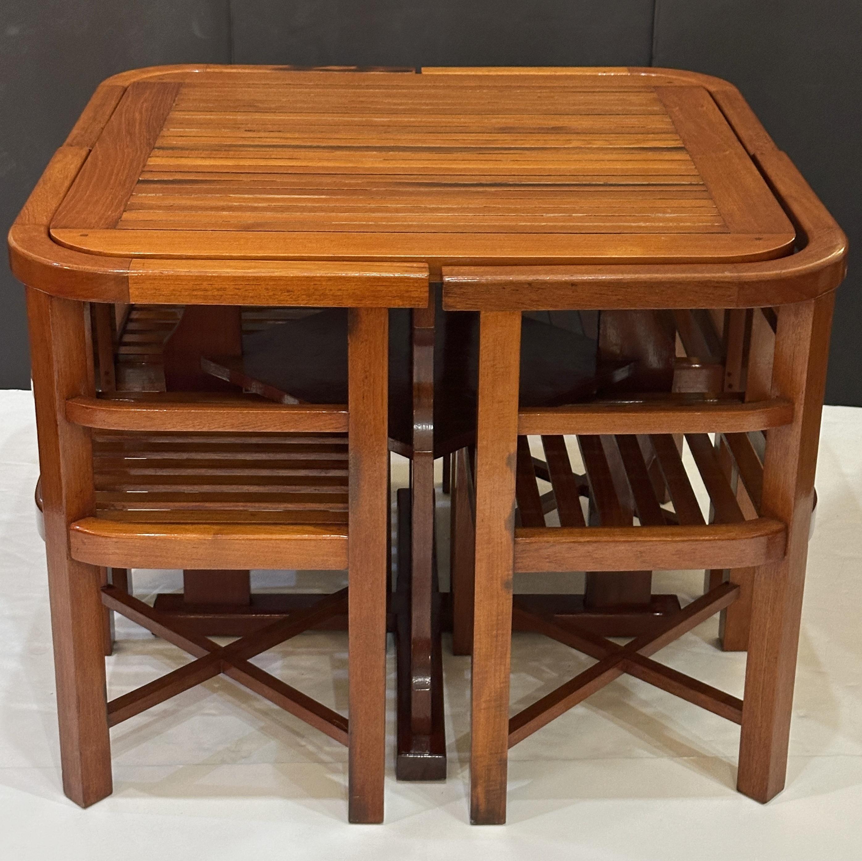 Heal's Card Table and Chairs Set from England, c.1930 In Good Condition For Sale In Austin, TX