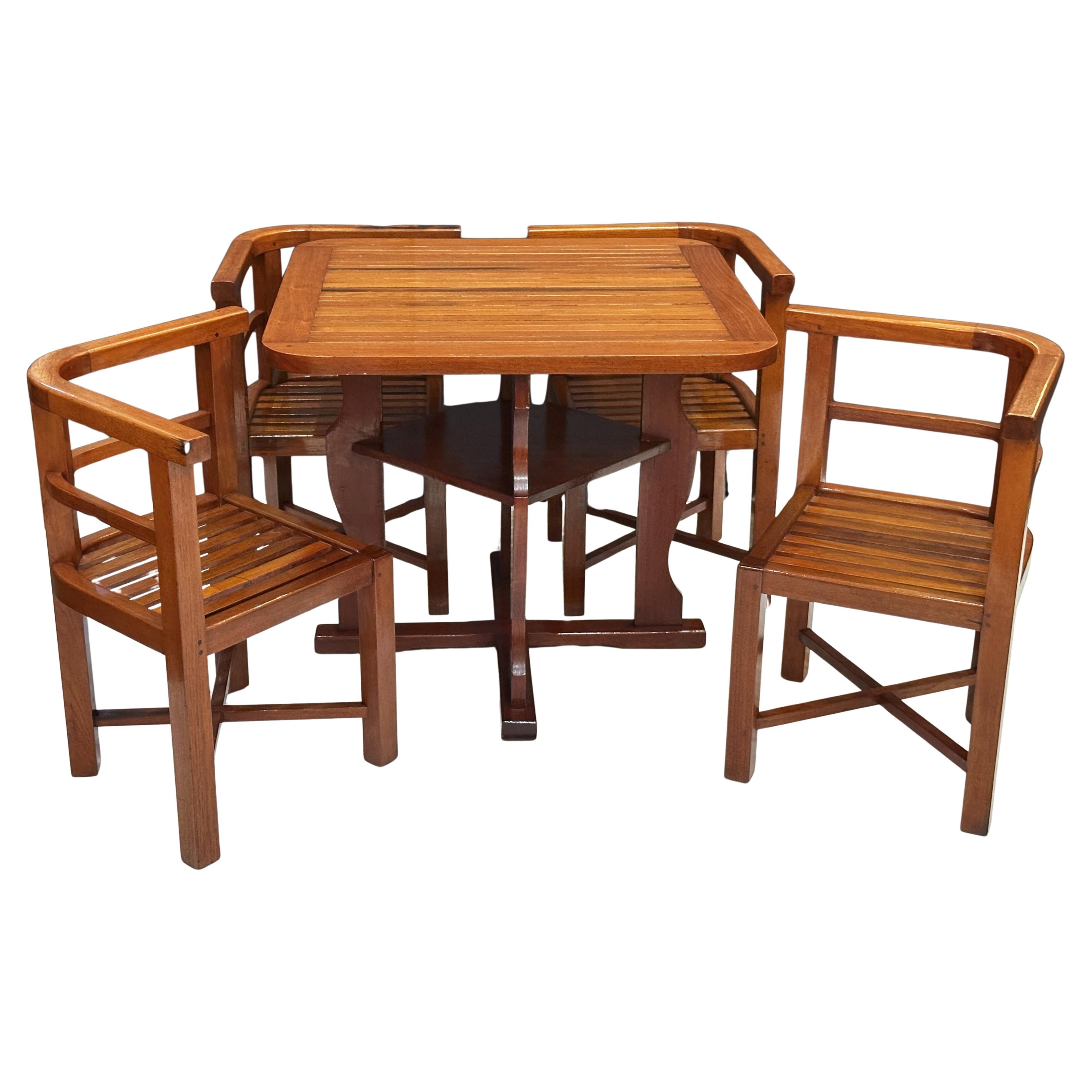 Heal's Card Table and Chairs Set from England, c.1930