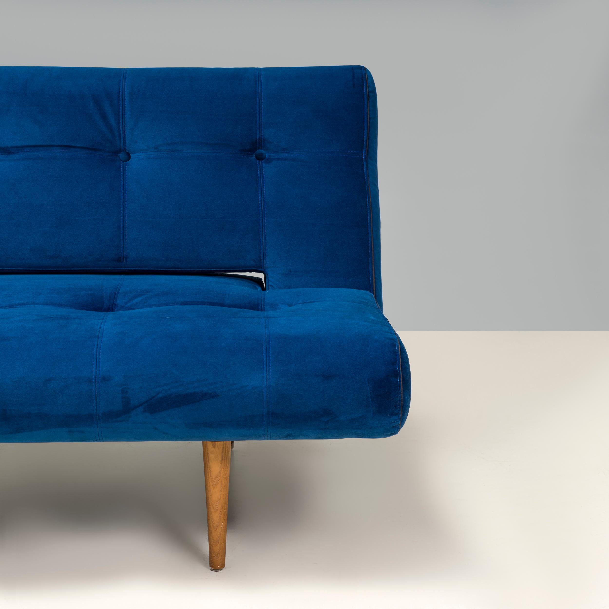 Contemporary Heal’s Hinge Blue Velvet Sofa Bed