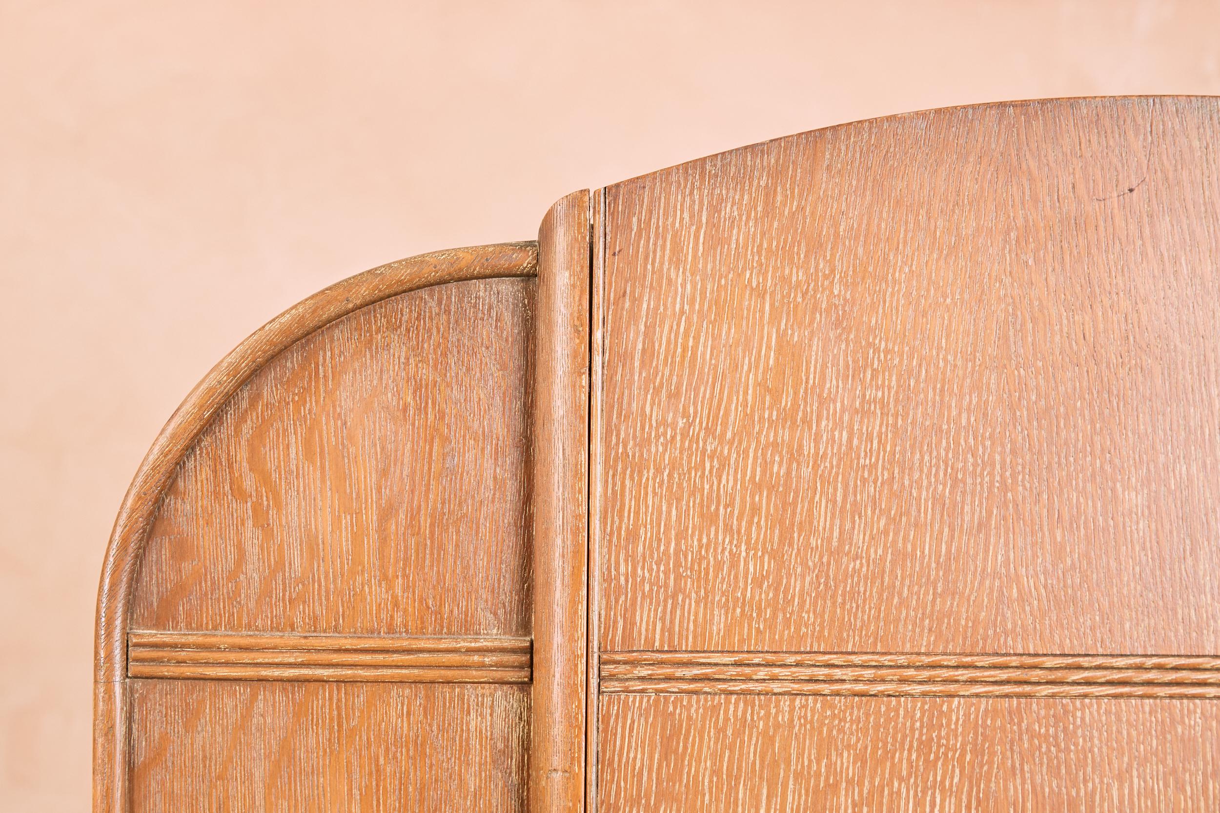 Heals Limed Oak Art Deco Bedroom Dresser and Wardrobe, 1930s 8
