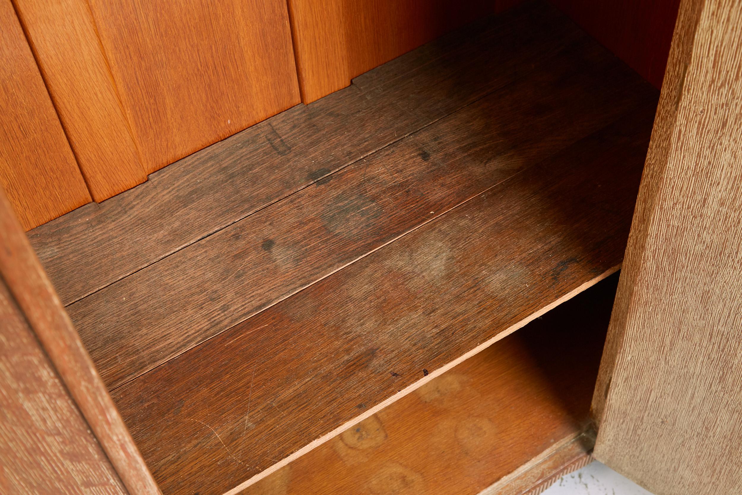 Heals Limed Oak Art Deco Bedroom Dresser and Wardrobe, 1930s 11