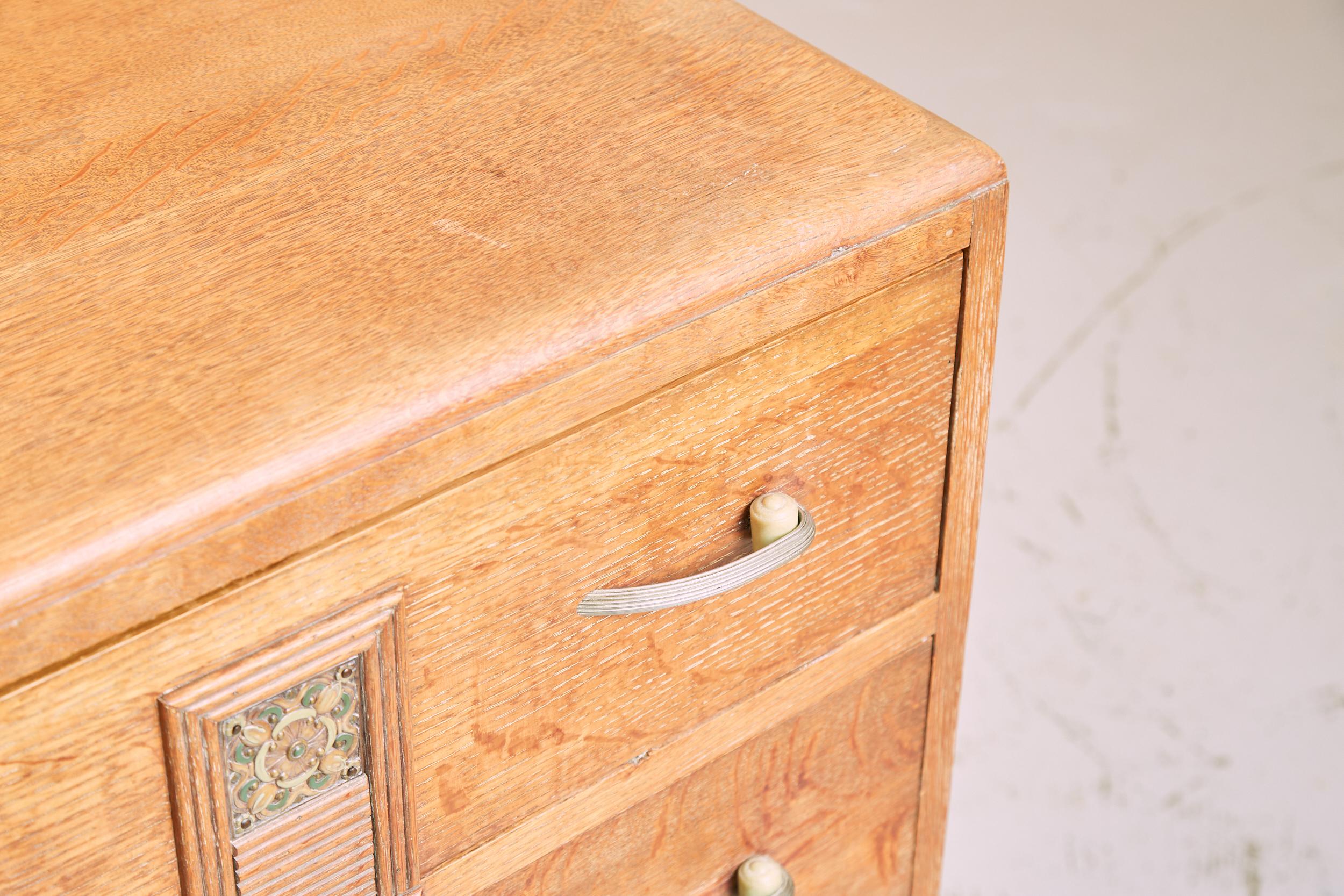 Heals Limed Oak Art Deco Bedroom Furniture Suite, 1930s For Sale at 1stDibs