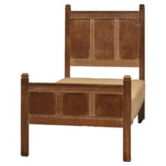 Vintage Heals Limed Oak Single Bed, Circa 1930s