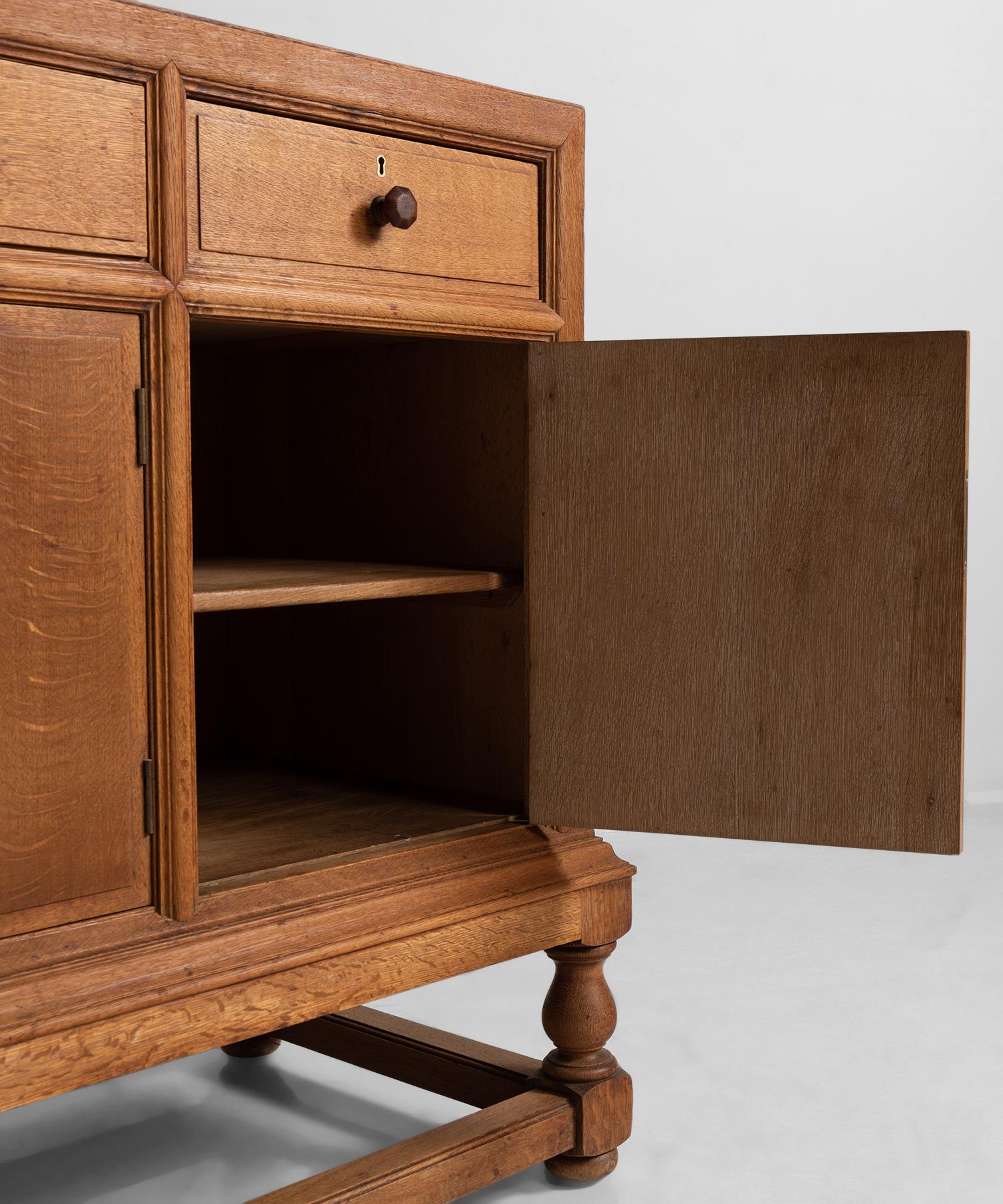 Arts and Crafts Heal’s Oak Sideboard, England, circa 1920