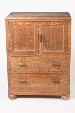 Heals of London Limed Oak Cabinet, England, circa 1920