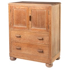 Antique Heals of London Limed Oak Cabinet, England, circa 1920