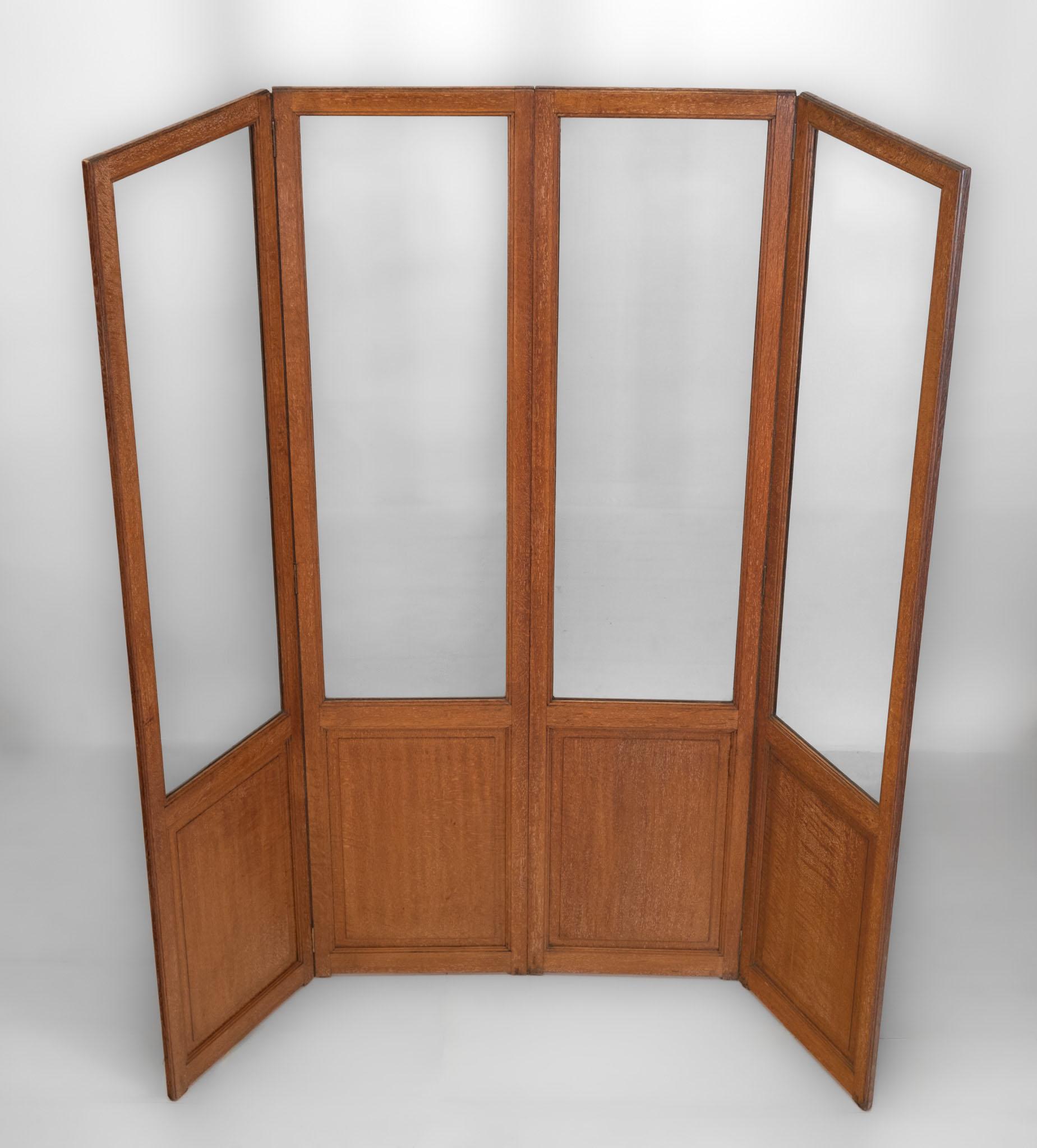 XIX secolo Paravento in rovere sbiancato di Heals Of London in stile Cotswold School 1920s in vendita