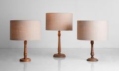 Heals of London Oak Table Lamps, England, circa 1920