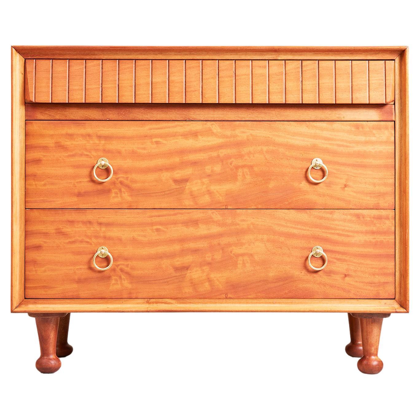 Heals Satinwood Chest of Drawers by A.J. Milne, 1950s