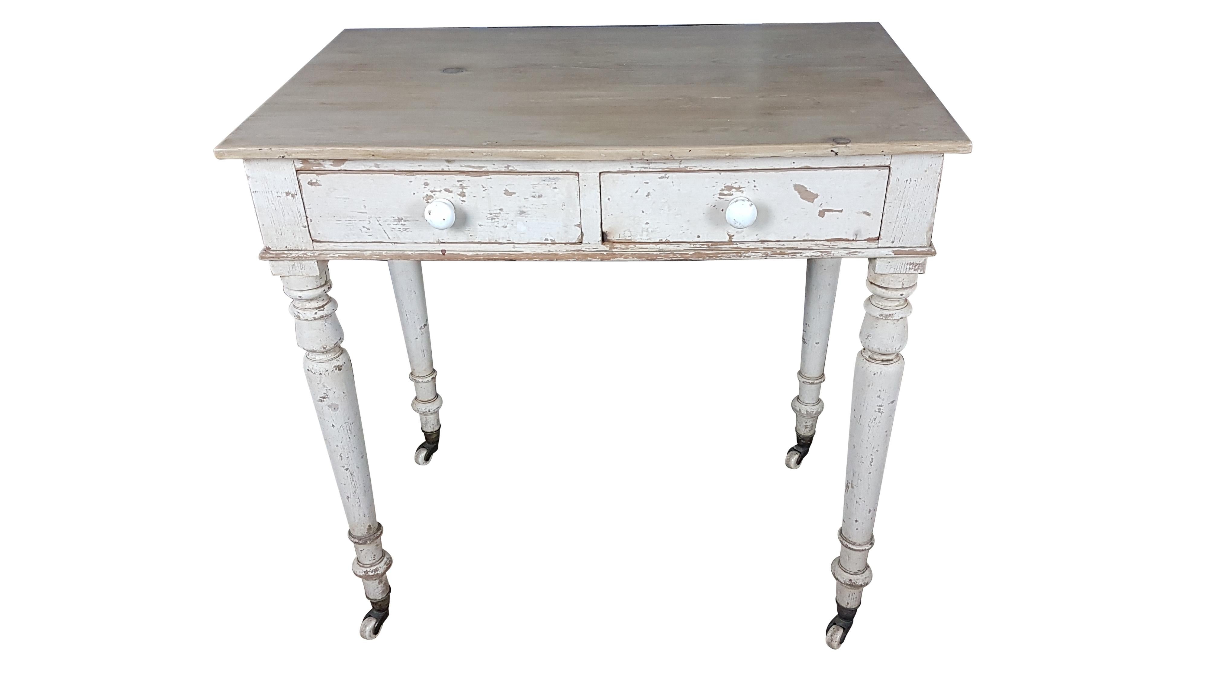 Heals & Sons Pine Side Table in Original Painted Finish For Sale 1