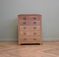 Heals Style Limed Oak Chest of Drawers, 1930s