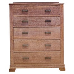 Heals Style Limed Oak Chest of Drawers, 1930s