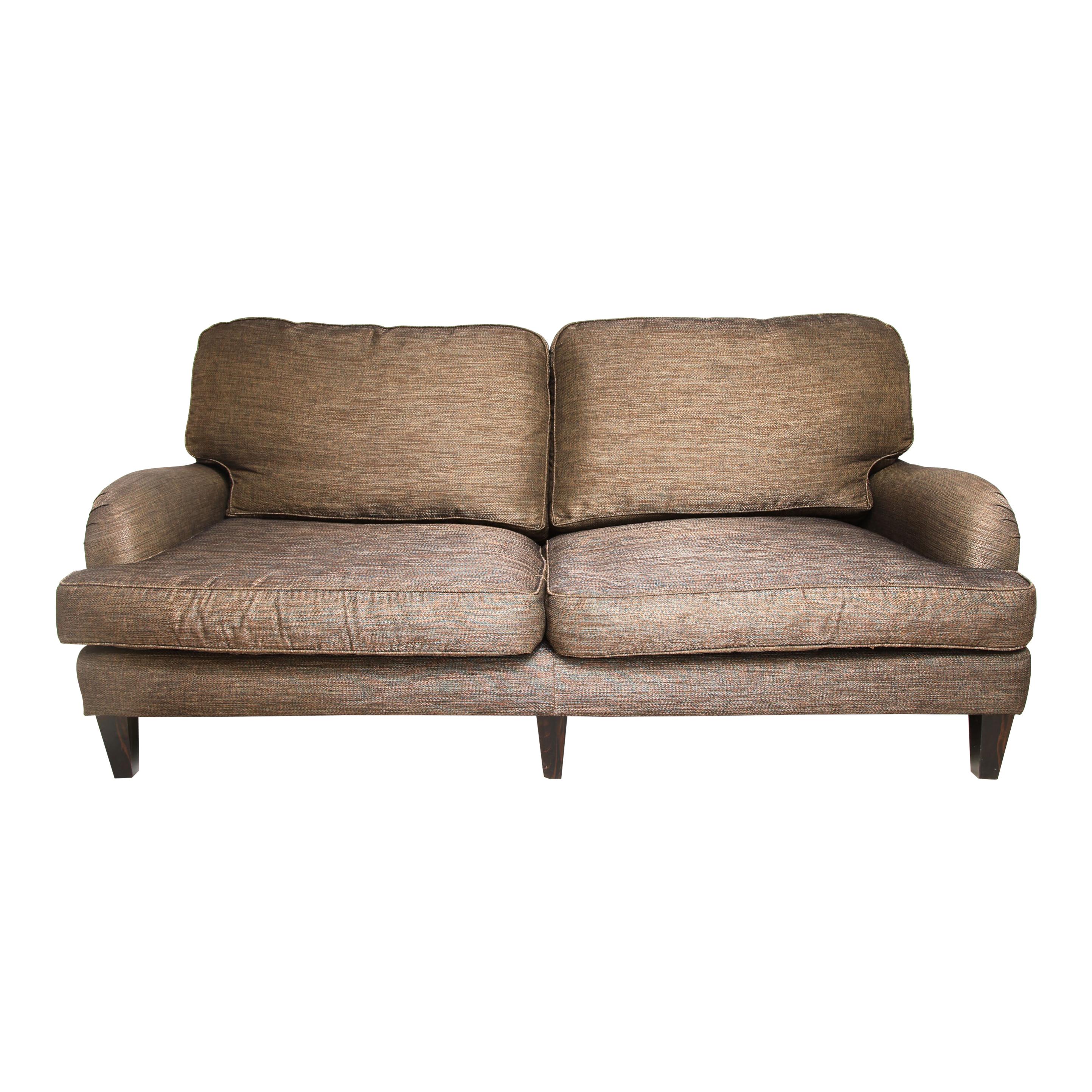 Heal's Tamarisk Bronzed Victorian Howard Sofa Settee Armchair Modern For Sale