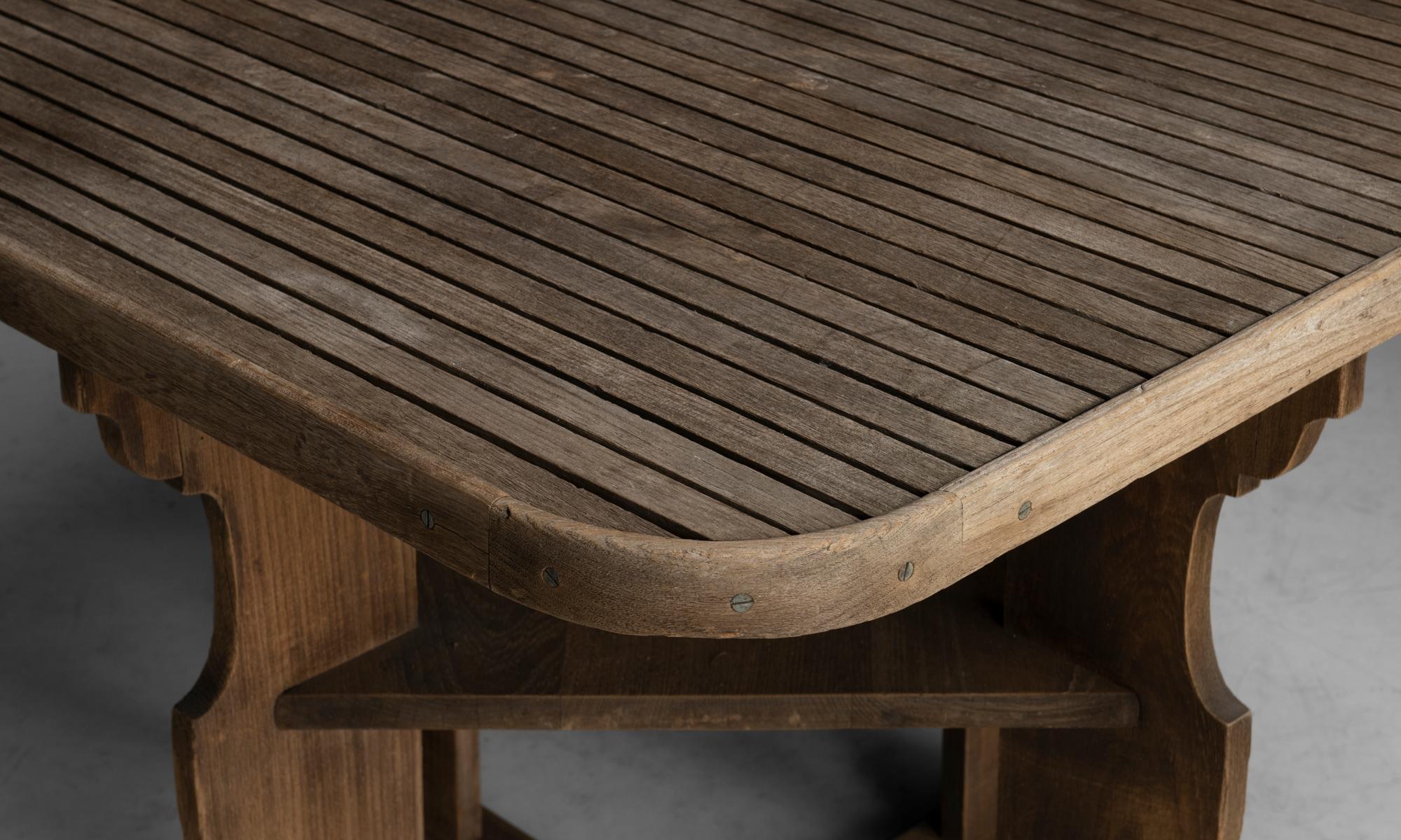 Heals Teak Garden Dining Table + Chairs, England circa 1920 1