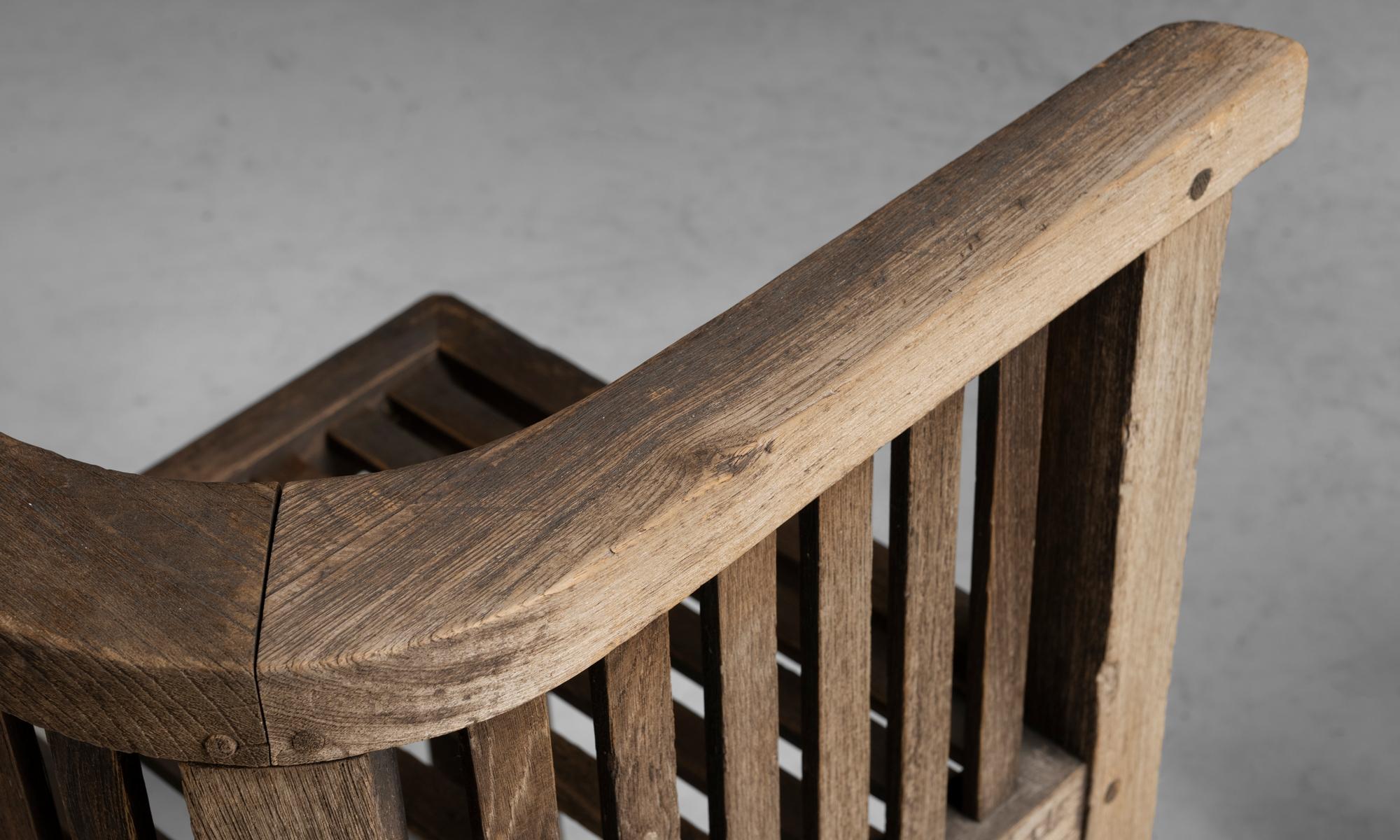 Heals Teak Garden Dining Table + Chairs, England circa 1920 4