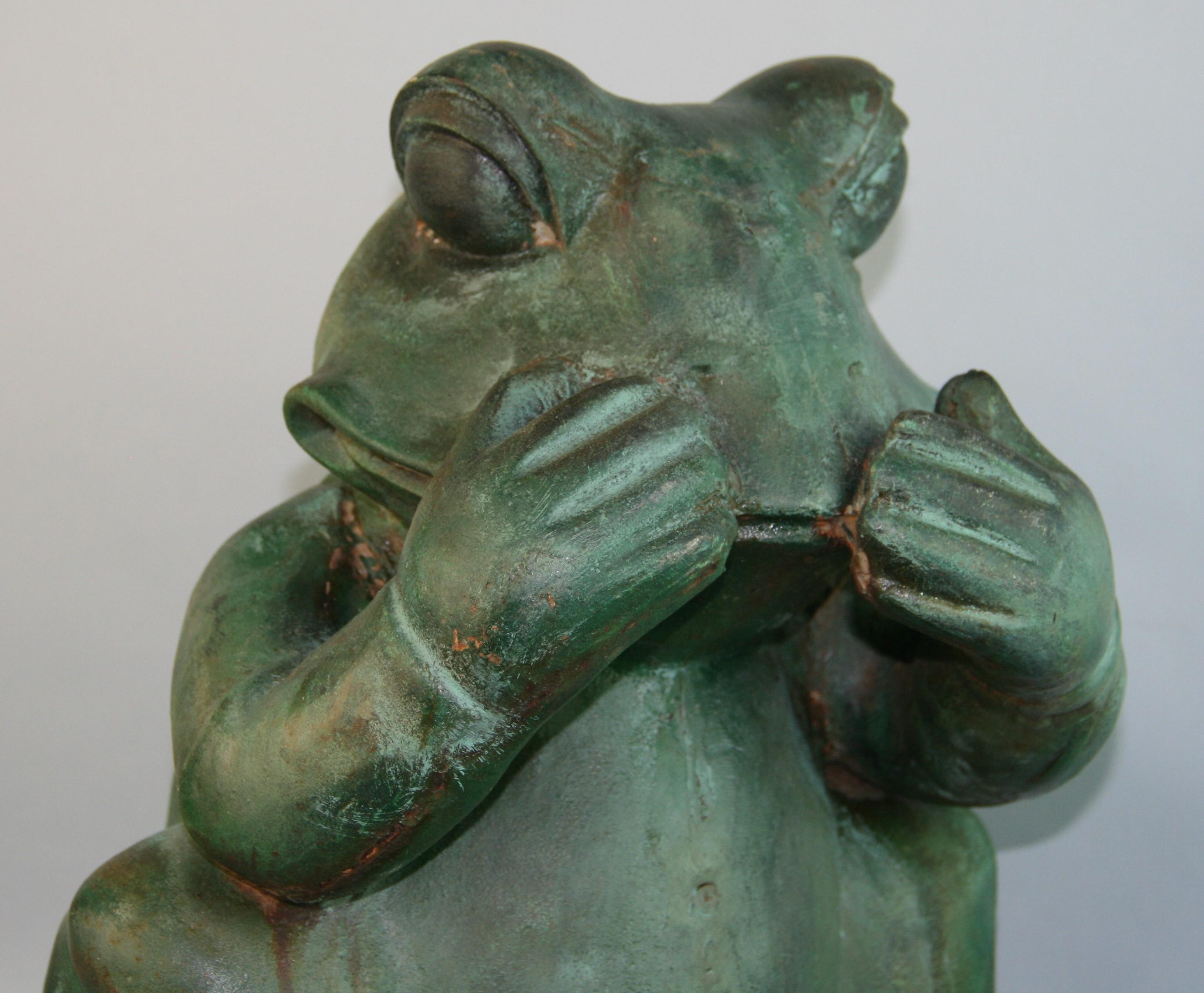Hear, See, Speak No Evil Custom Made Set of Oversized Garden Frog Ornaments 3