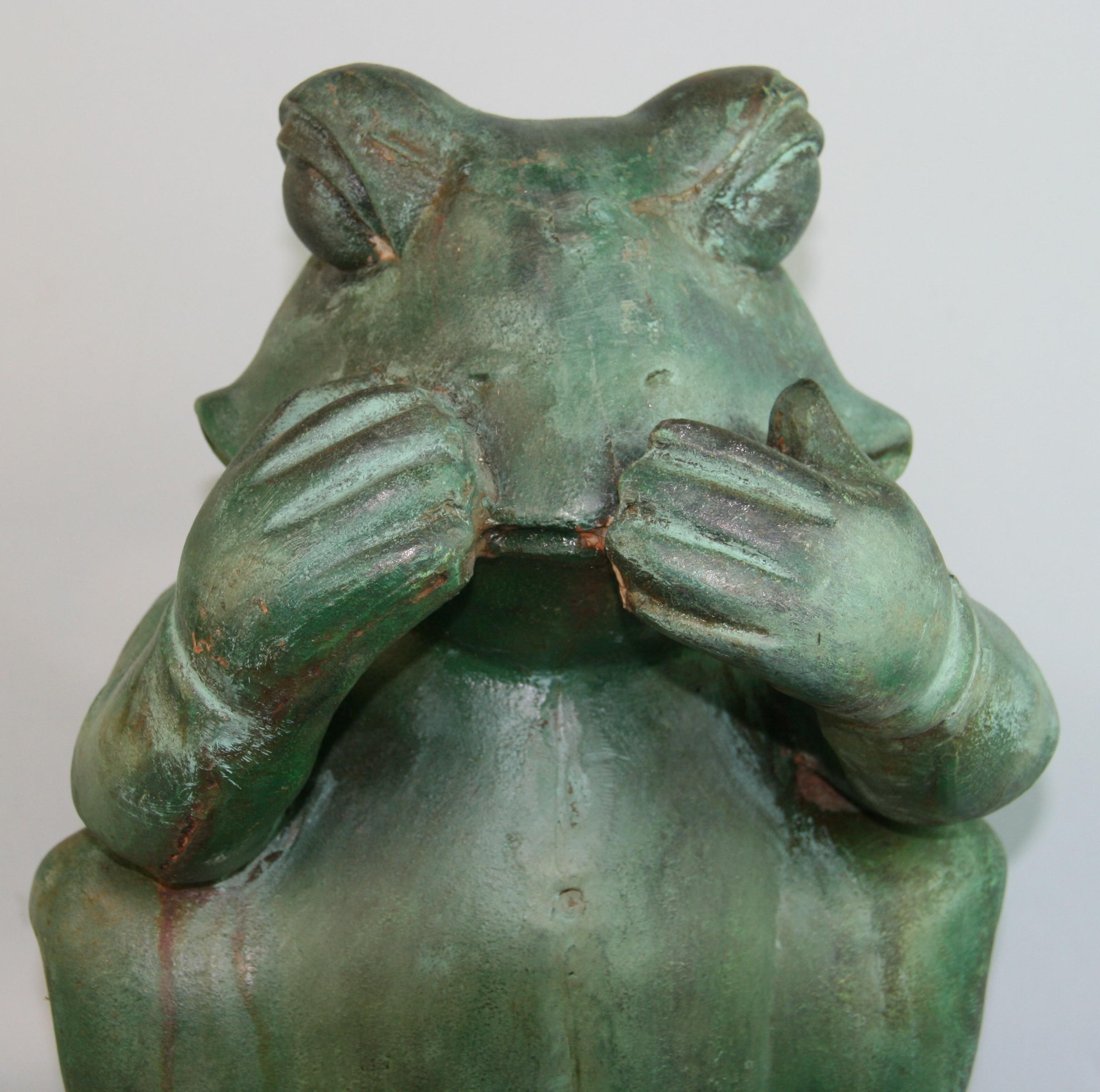 Hear, See, Speak No Evil Custom Made Set of Oversized Garden Frog Ornaments 5