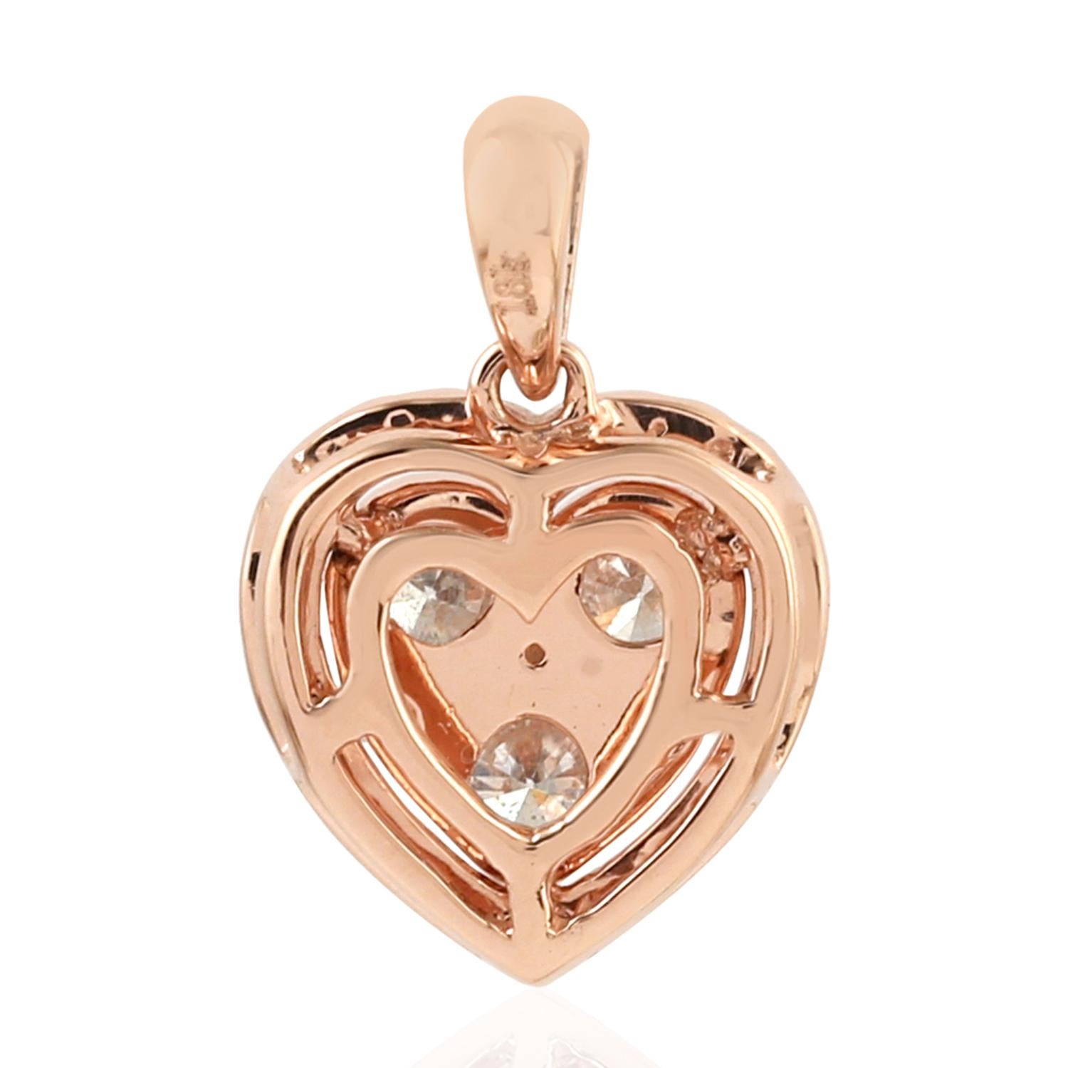 This pendant has been meticulously crafted from 18-karat gold. It is hand set in .71 carats of sparkling diamonds. See other matching pieces that compliments with Heart Collection.

FOLLOW  MEGHNA JEWELS storefront to view the latest collection &