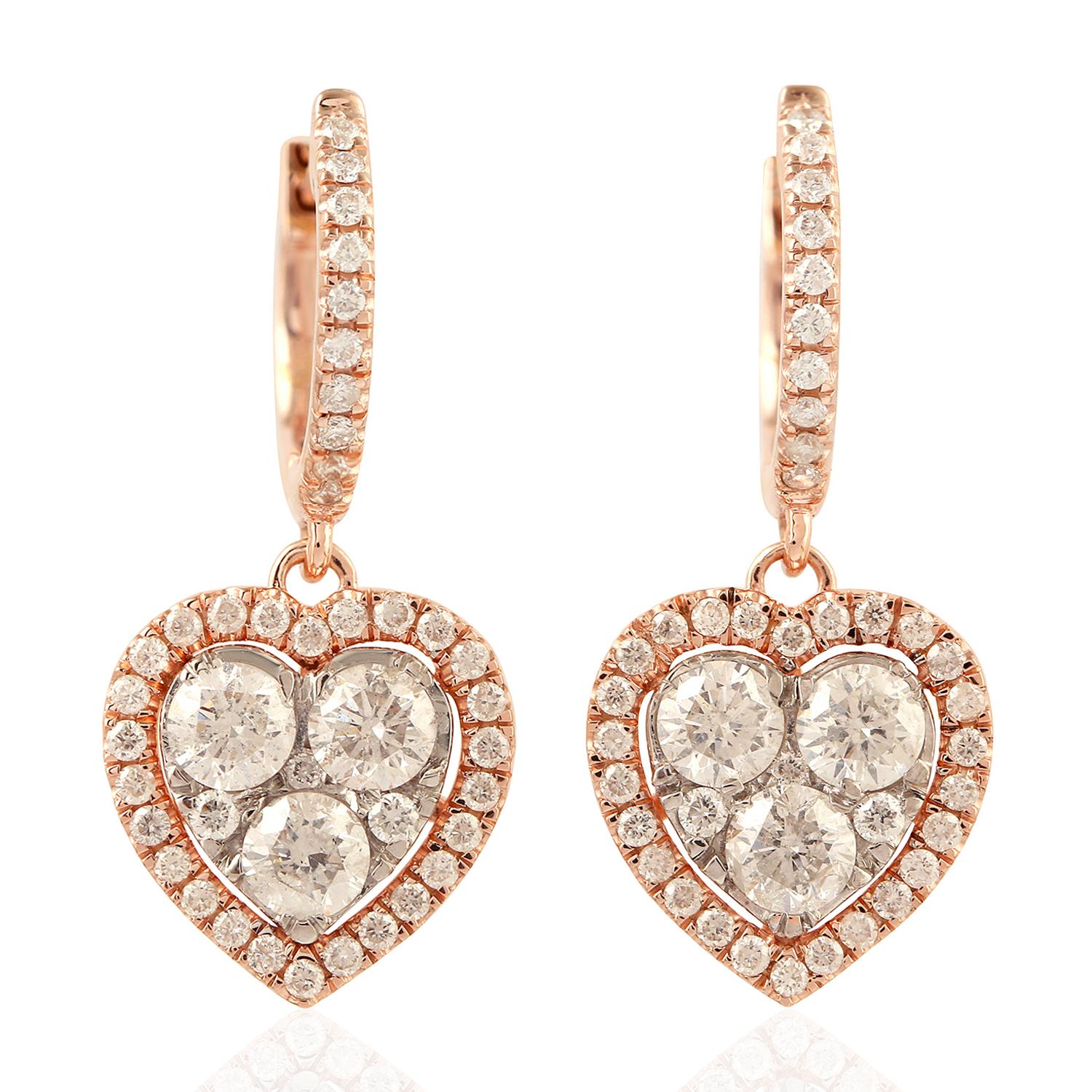 Heart 18 Karat Gold Diamond Pendant Necklace For Sale 1