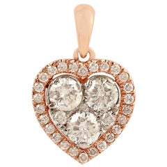 Heart 18 Karat Gold Diamond Pendant Necklace