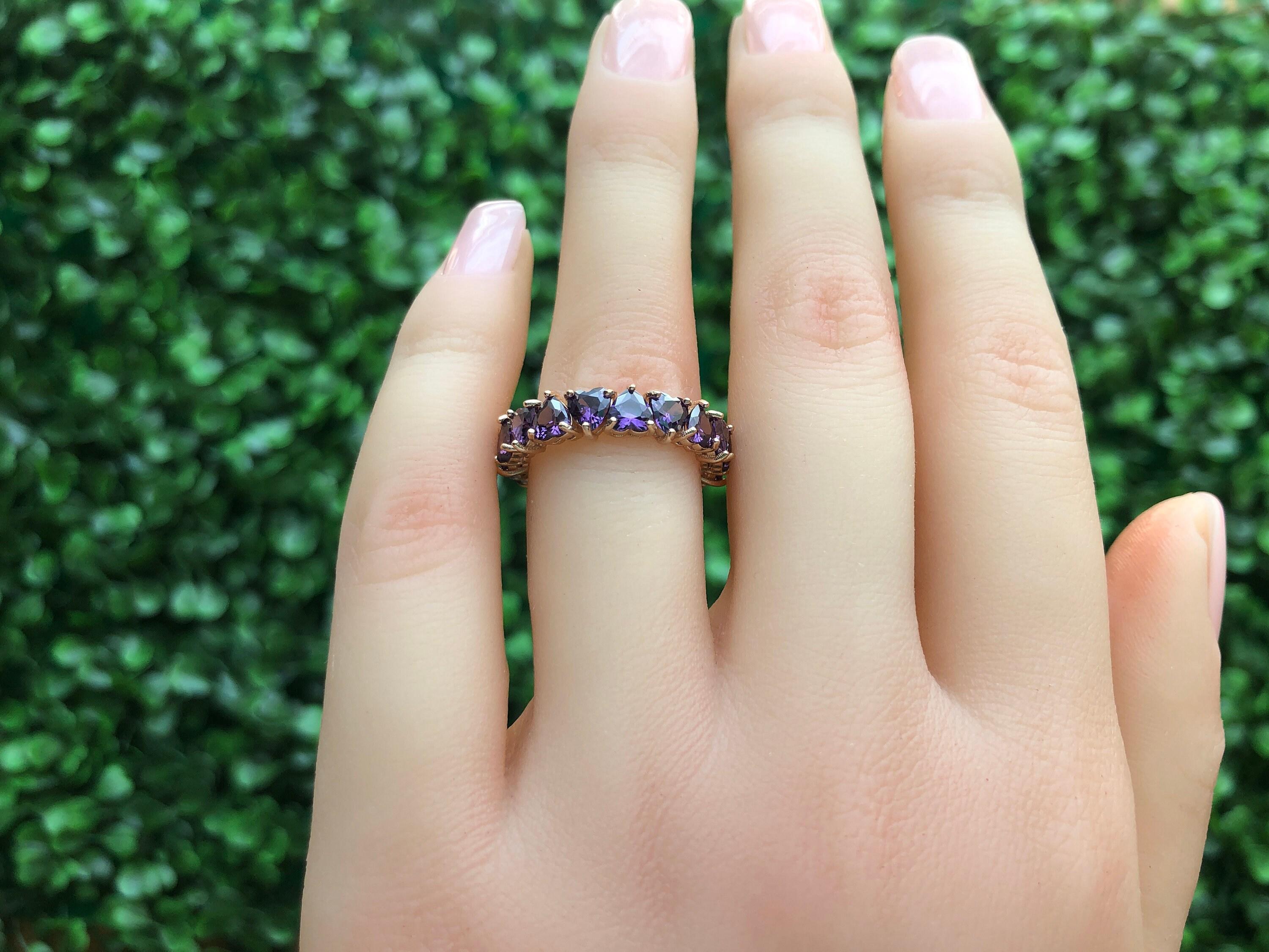 Im Angebot: Heart Amethyst Eternity Ring () 6