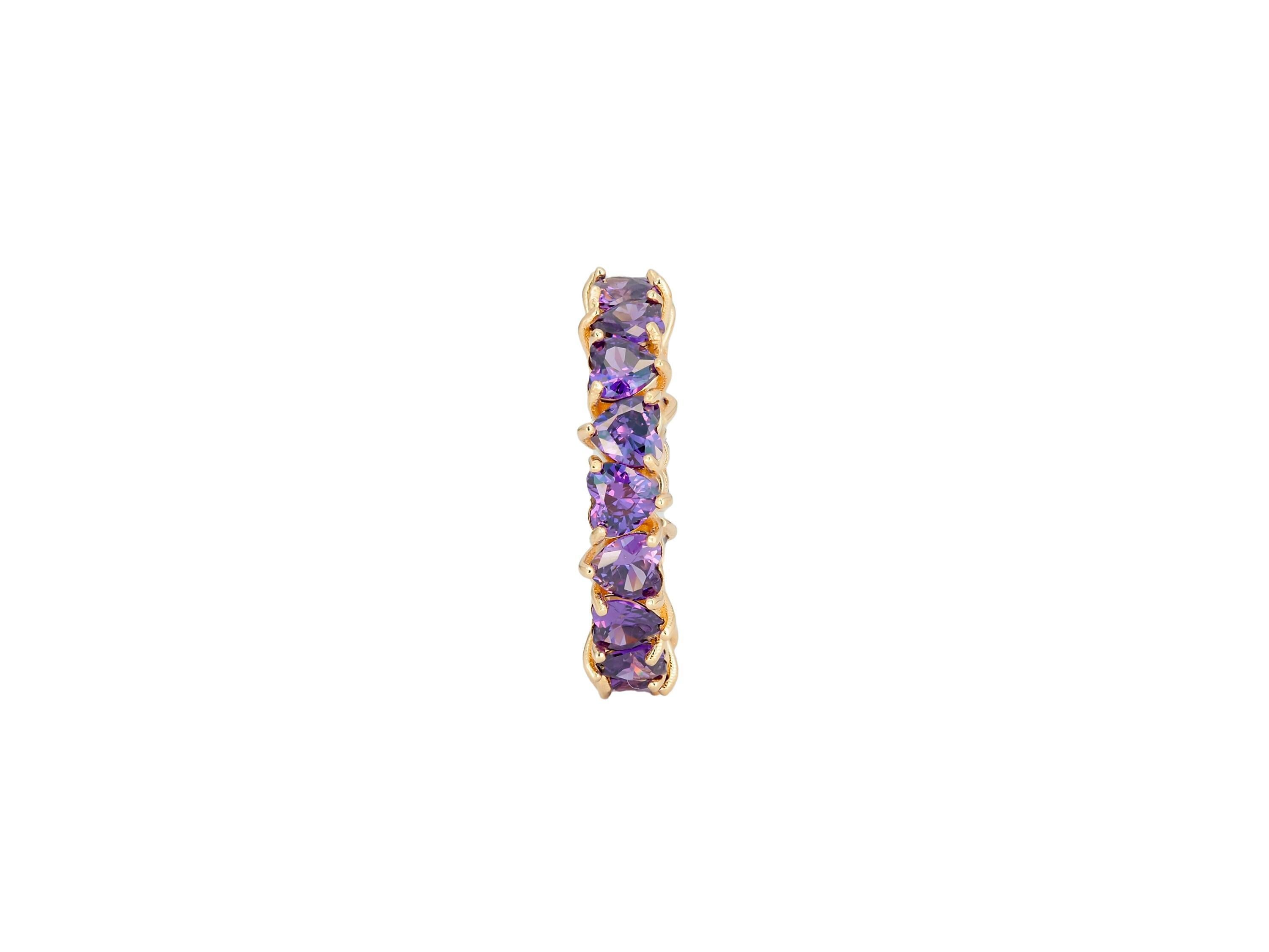 Im Angebot: Heart Amethyst Eternity Ring () 7