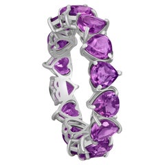 Heart Amethyst Eternity Ring