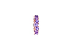 Heart Amethysts 14k Gold Eternity Ring