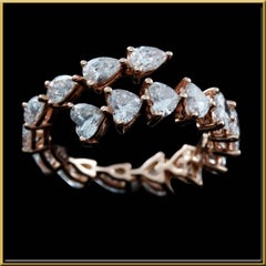 Heart and Pear Shape Diamond Wrap Around Eternity Ring in 18 Karat Rose Gold