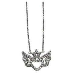 Heart Angle Wings Star Diamant Halo Set 18K Weißgold Kette Anhänger Halskette